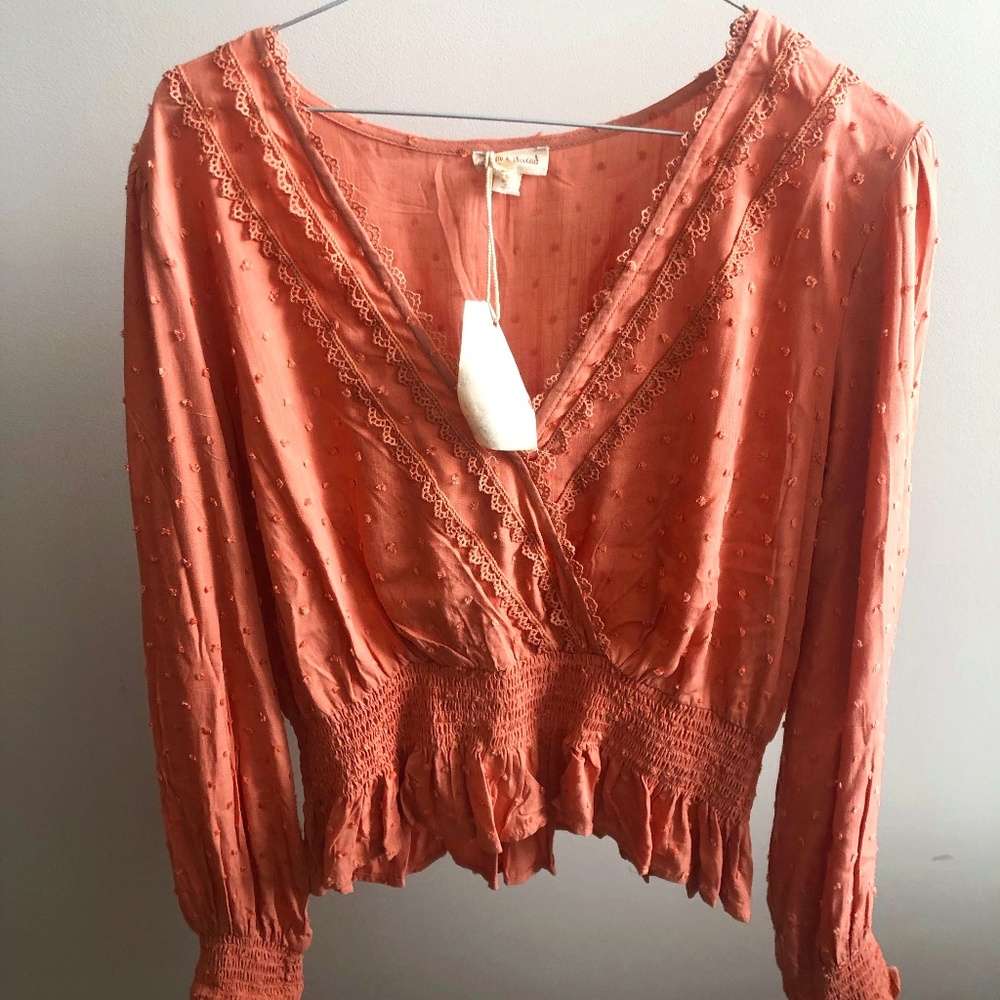 Cropped pink boutique top never worn !!